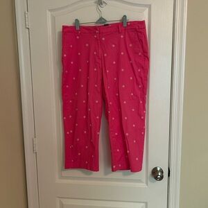 Briggs New York Pink Pants with White Floral Design